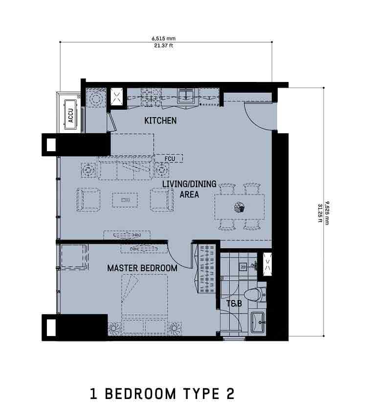 1 Bedroom Unit Type 2