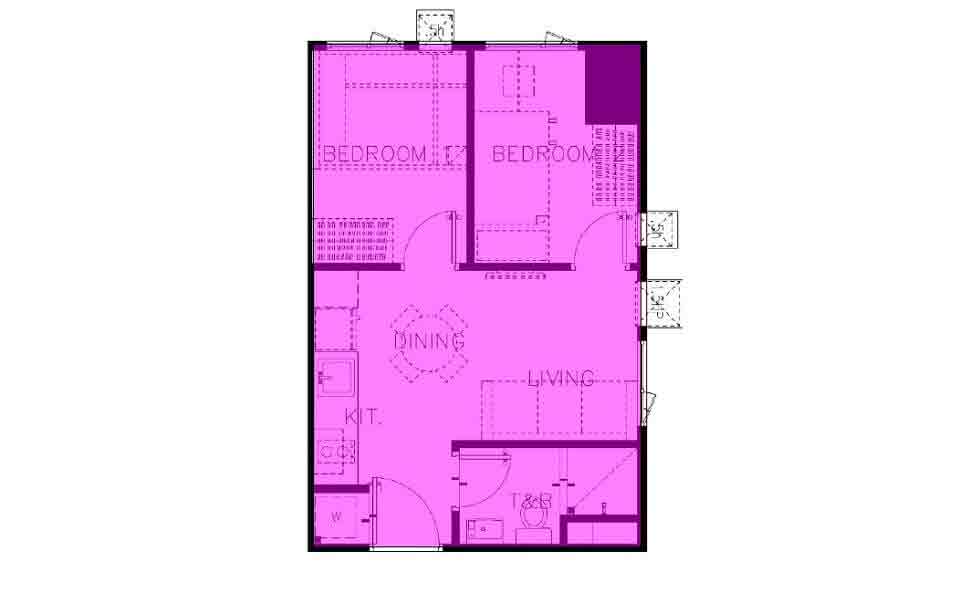 Two Bedroom End Unit