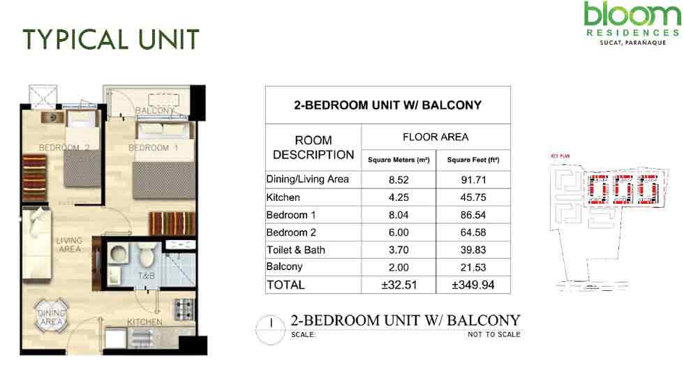 2 Bedroom Unit with Balcony