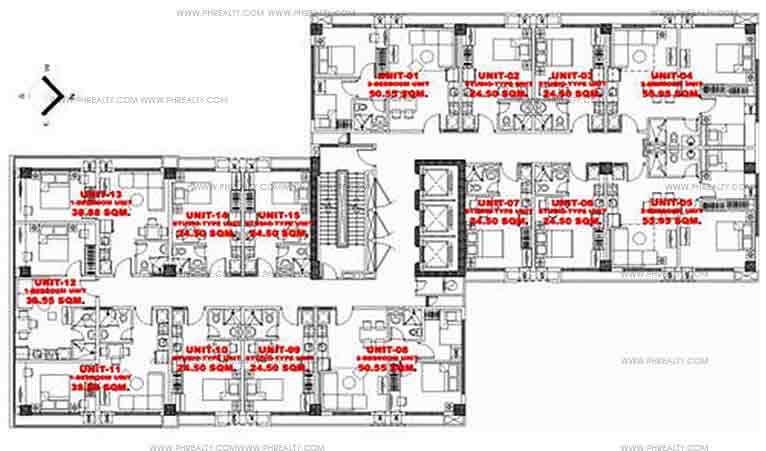 22nd, 23rd, 25th & 26th Typical Floor Plan