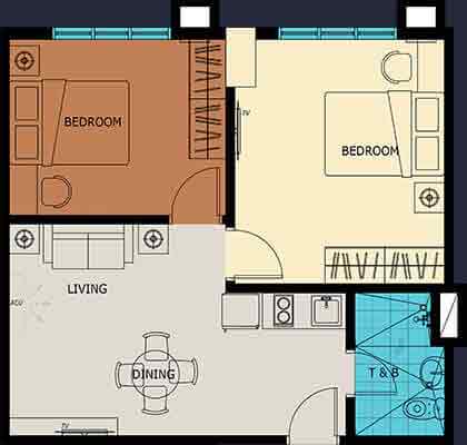 2 Bedroom Unit Plan