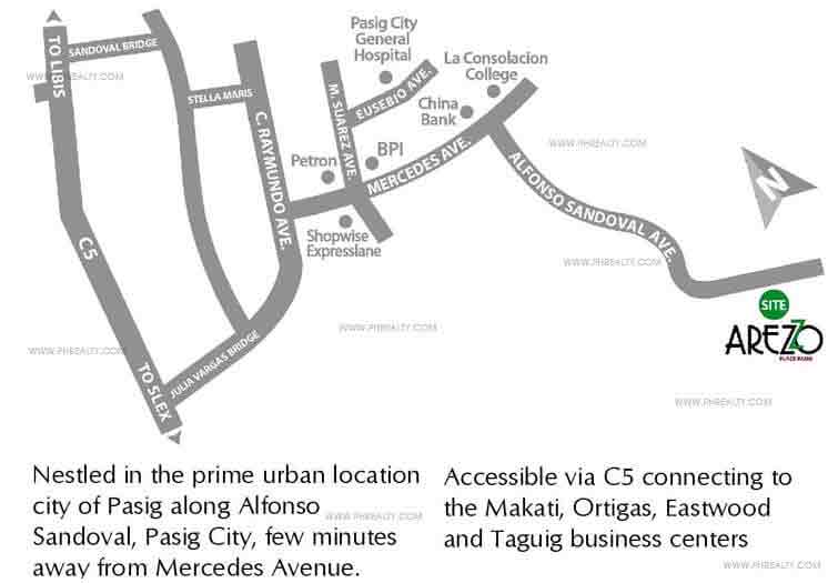 Location Address of Phinma Properties Arezzo Place Pasig City