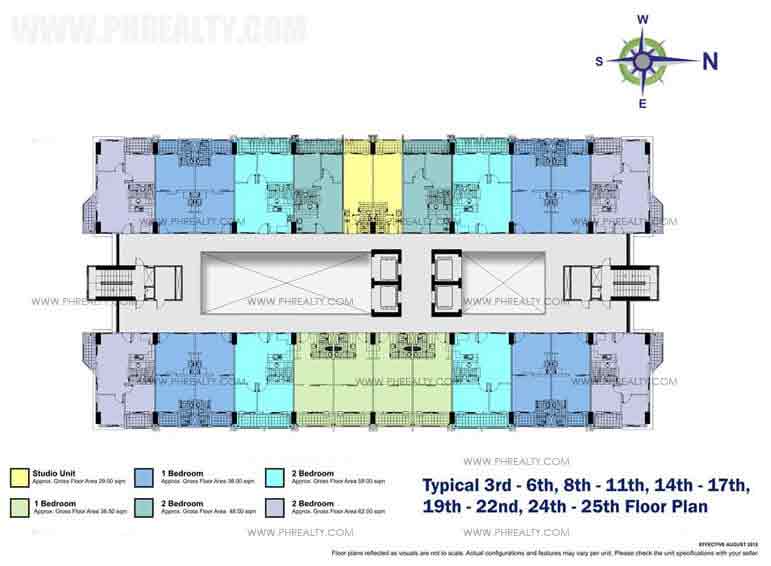 Typical Building Floor Plan 3rd-6th, 8th-11th, 14th-17th, 19th-22nd,24th-25th Floor Plans