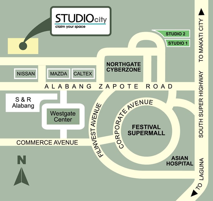 Location & Address of Filinvest Studio One Alabang - Muntinlupa City.