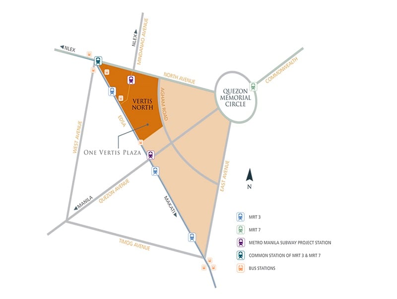 Location & Address of Ayala Land One Vertis Plaza - Quezon City.