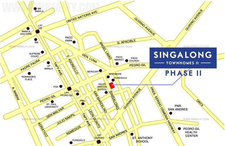 Singalong Townhomes II Location Singalong Townhomes II Location