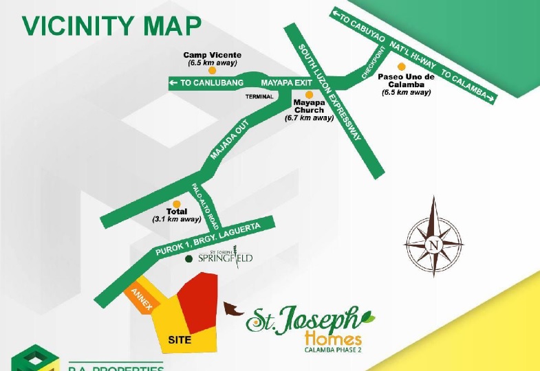 St. Joseph Homes Calamba Phase 2 Location