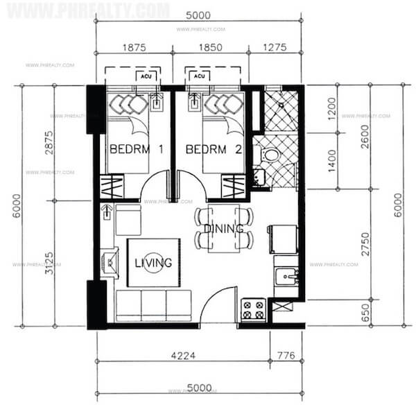 Tower 1 & 2 Typical Two Bedroom