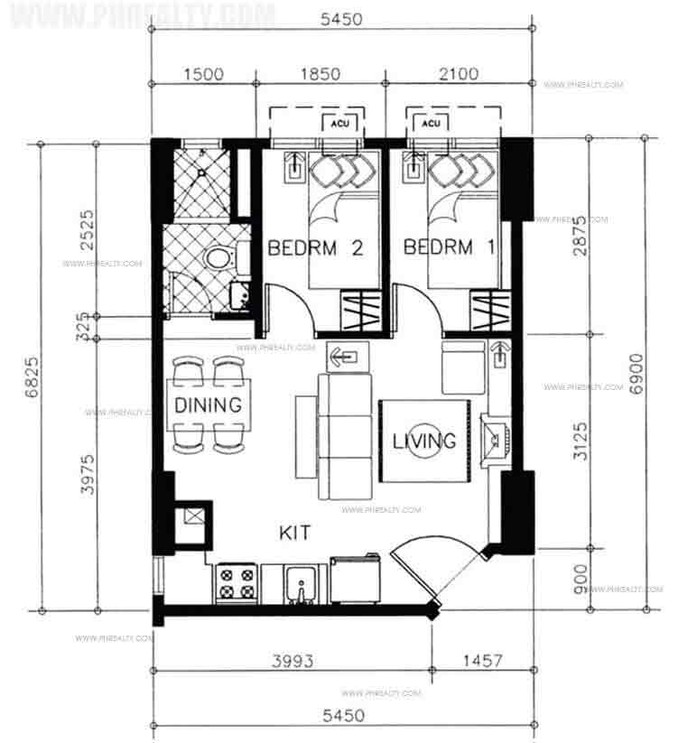 Tower 1 & 2 Typical Two Bedroom