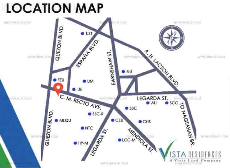 Location & Address of Vista Residences Vista Recto - Manila.