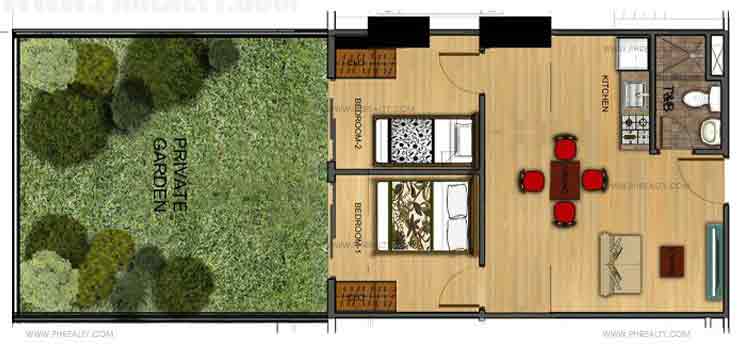 Two Bedroom With Private Garden