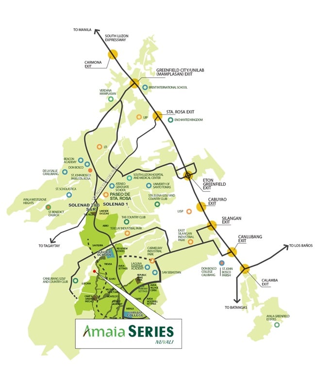 Location & Address of Amaia Land Amaia Series Nuvali - Calamba.