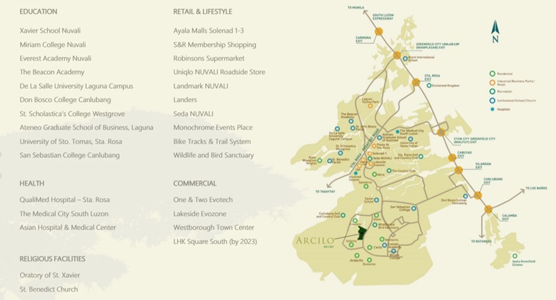 Arcilo Nuvali Location