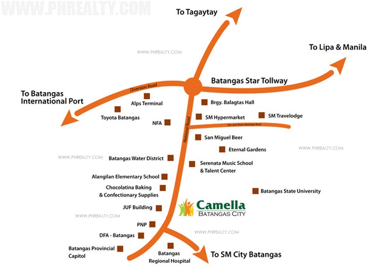 Camella Batangas City Location Camella Batangas City Location