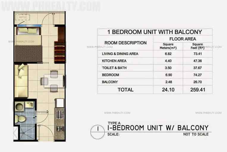 1 Bedroom Unit With Balcony
