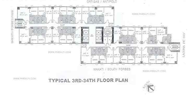 3rd - 34th Floor Plan