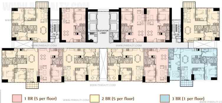 Floor Plan 10th, 15th, 33rd, 36th Floors