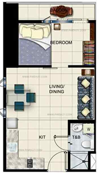 1 Bedroom End Unit With Balcony B
