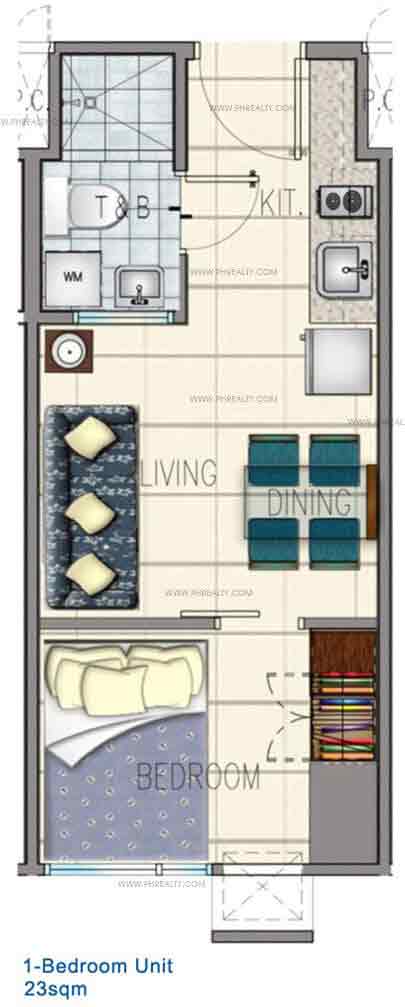 Typical 1 Bedroom Unit