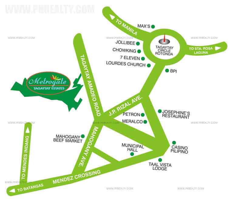 Metrogate Tagaytay Estates Location Metrogate Tagaytay Estates Location