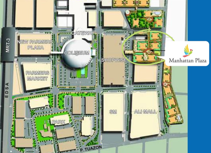 Location & Address of Megaworld Manhattan Plaza - Quezon City.