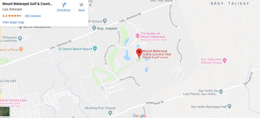 Malarayat Golf and Country Club Location