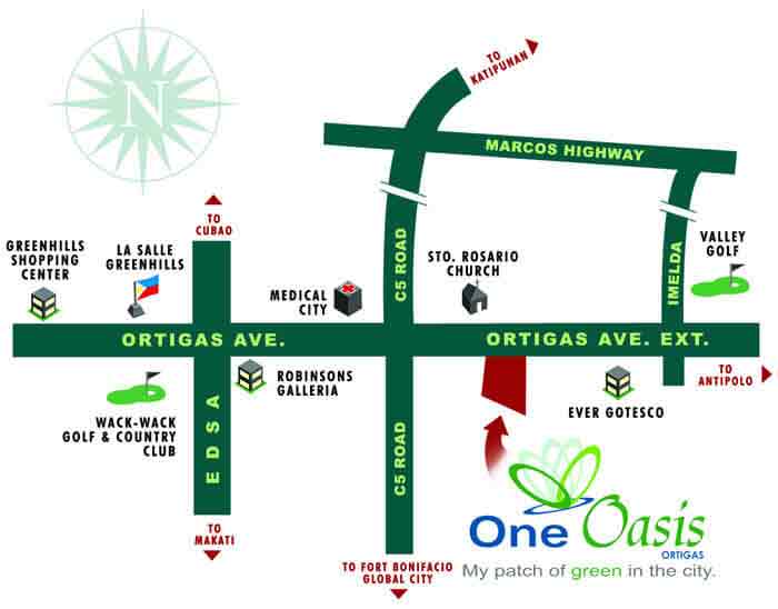 Location & Address of Filinvest Filinvest One Oasis - Pasig City.