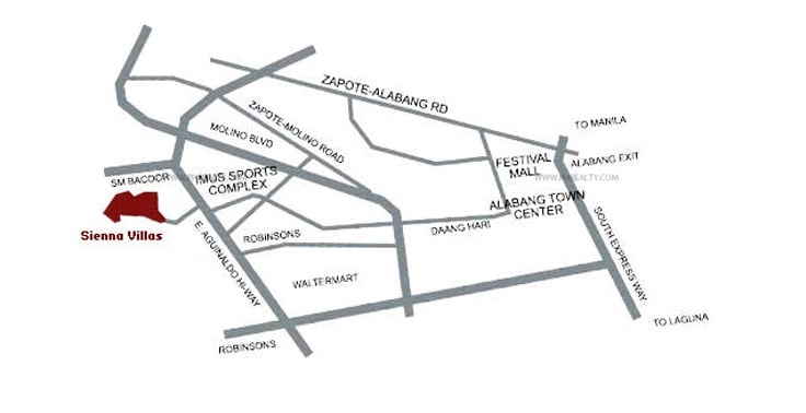 Sienna Villas Bacoor Location