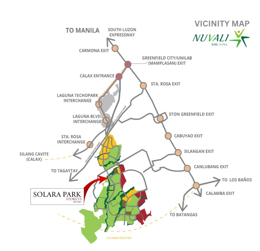 Solara Park Storeys Nuvali Location