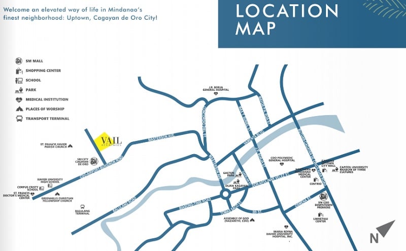 Location & Address of SMDC SMDC Vail Residences - Cagayan de Oro City.