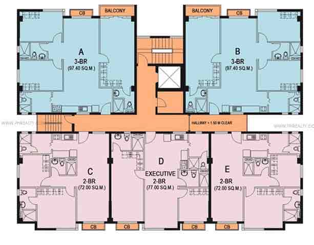 2nd to 4th Typical Floor Plan