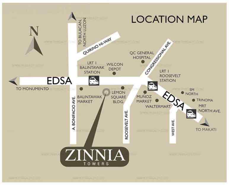 Location And Address Of Dmci Homes Zinnia Towers Munoz Quezon City